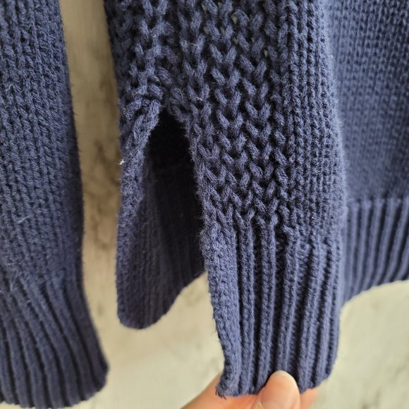 💕 Gap Navy sweater with lace up detail Size XS - Picture 3 of 11